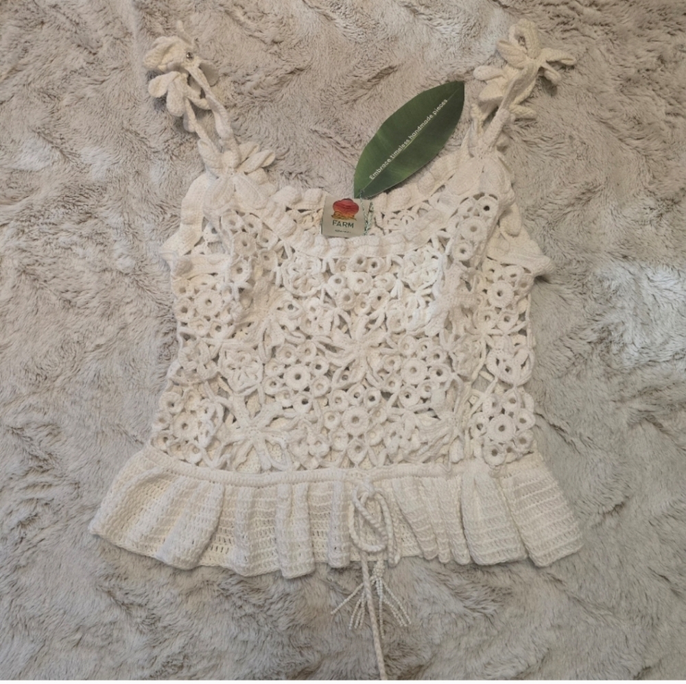 FARM Rio White Crochet Top - Picture 3 of 7